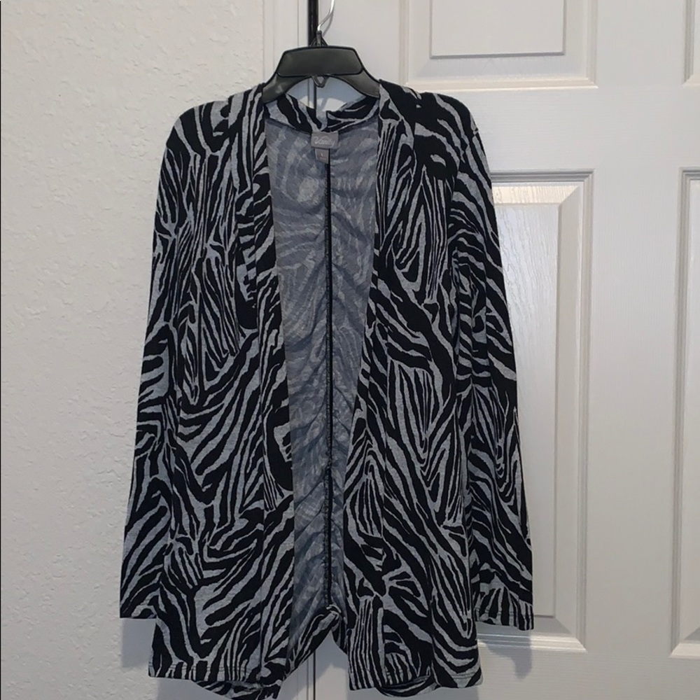 Long sleeve zebra striped cardigan